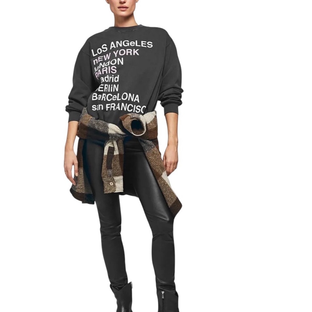 Anine Bing Anine Bing - City Love Sweatshirt in Charcoal, Streetwear, Grunge, S - Picture 6 of 13